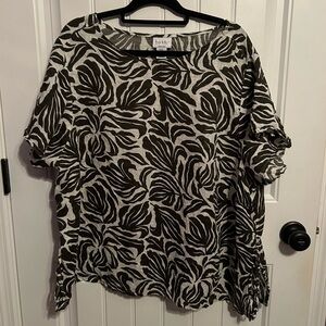 Nicole Miller 100% linen top, size 3X
